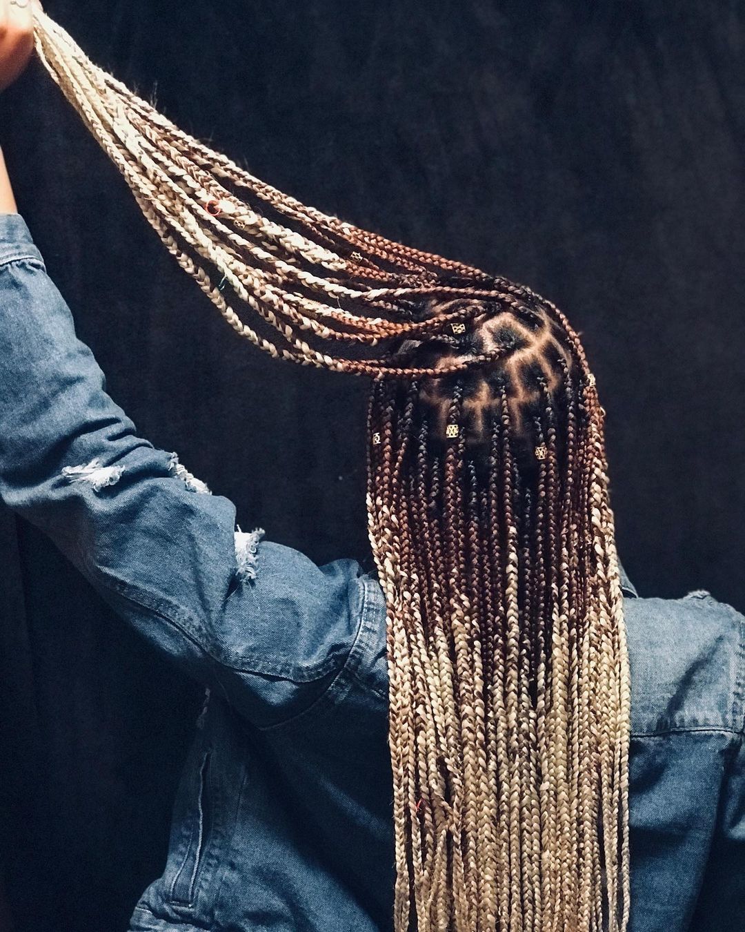 Playful Knotless Braids With Color