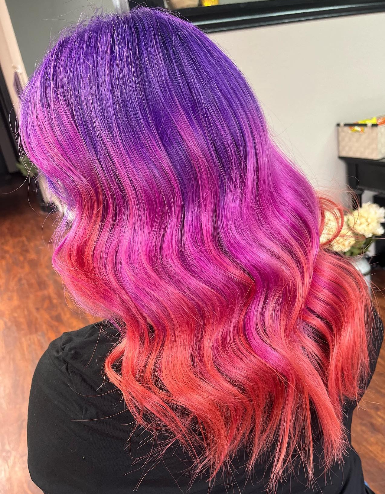 Lavender & Red Ombre Hair