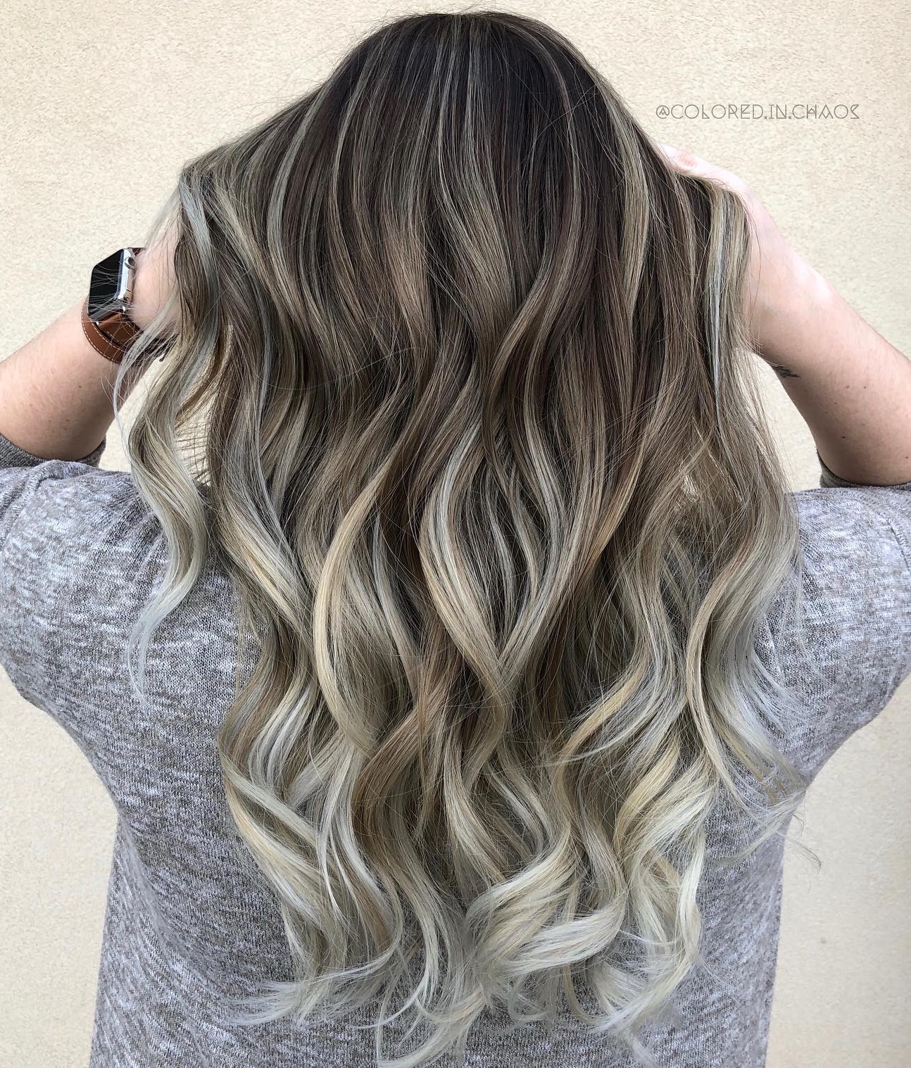 Long Ombre Hair with Wavy Blonde Ends