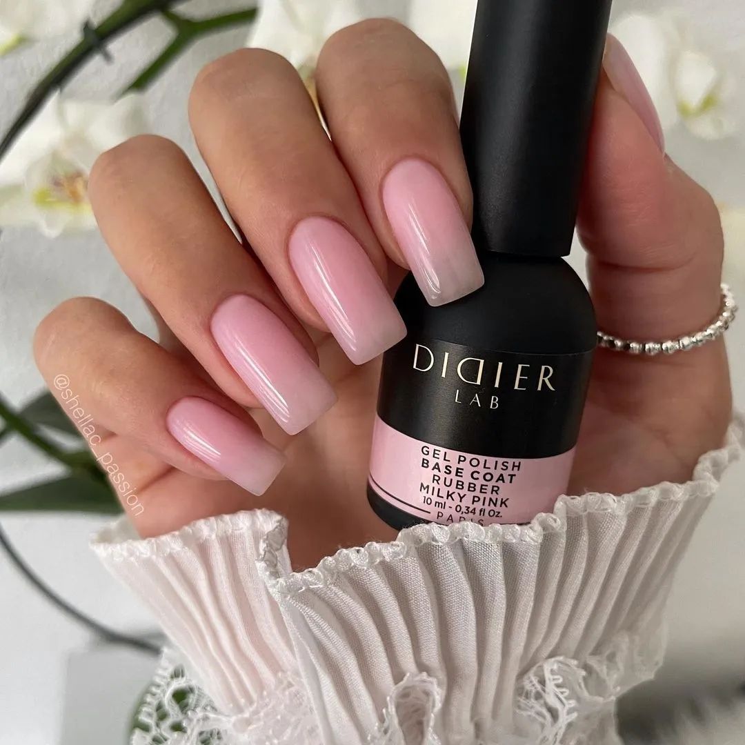 Long Square Nude Pink Nails
