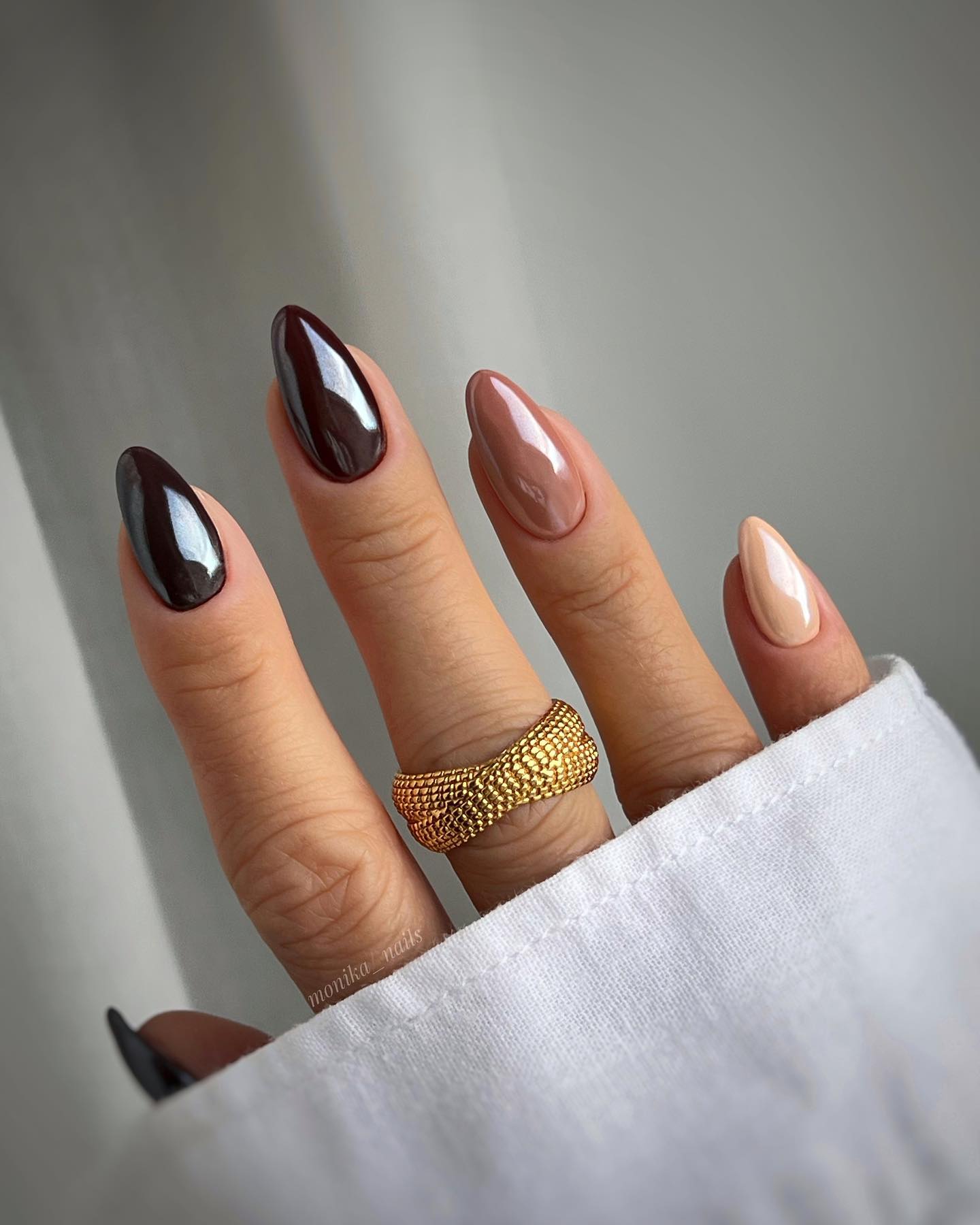 Brown Chrome Nails