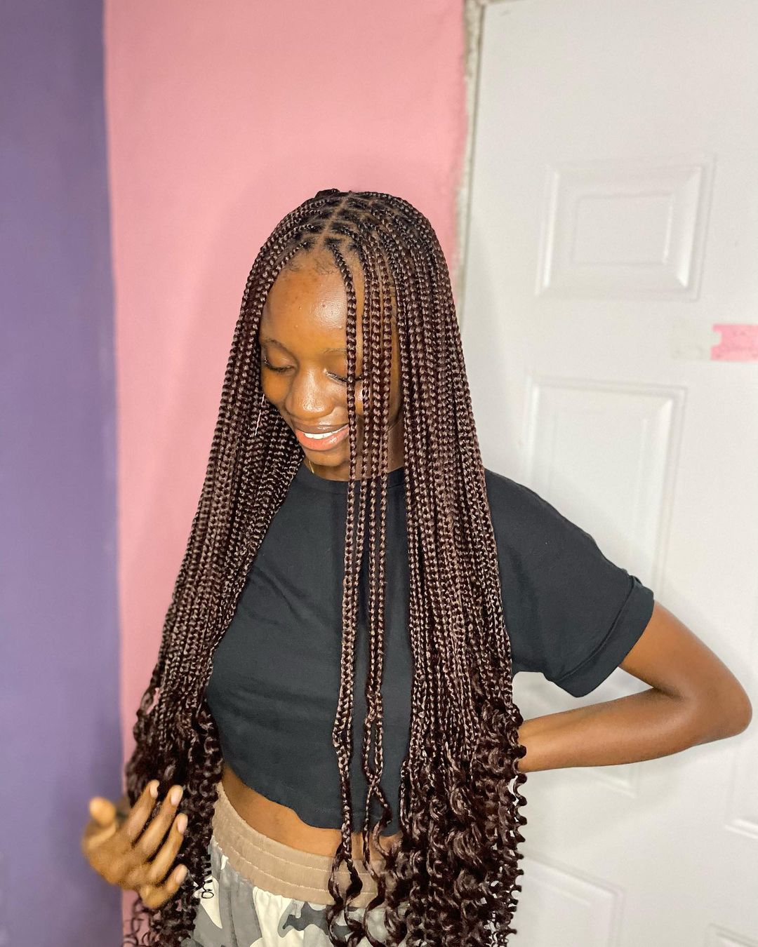 Eye-Catching Knotless Braids With Curls