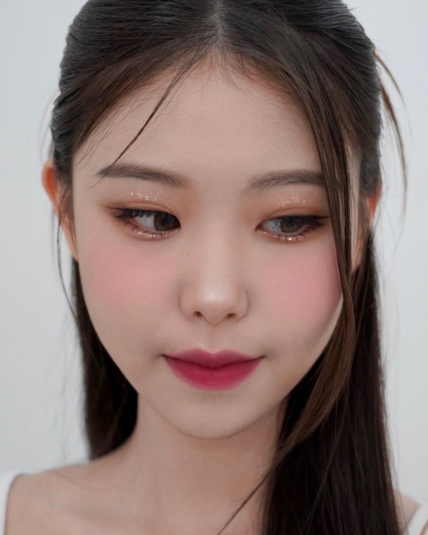Korean Makeup Look with Red Lipstick