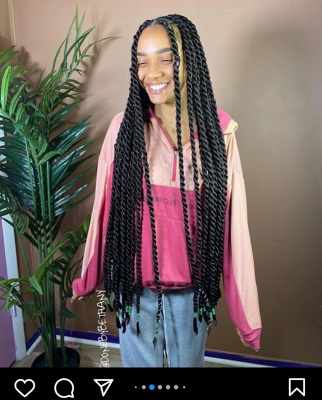 Long and Thick Twists on Black Hair