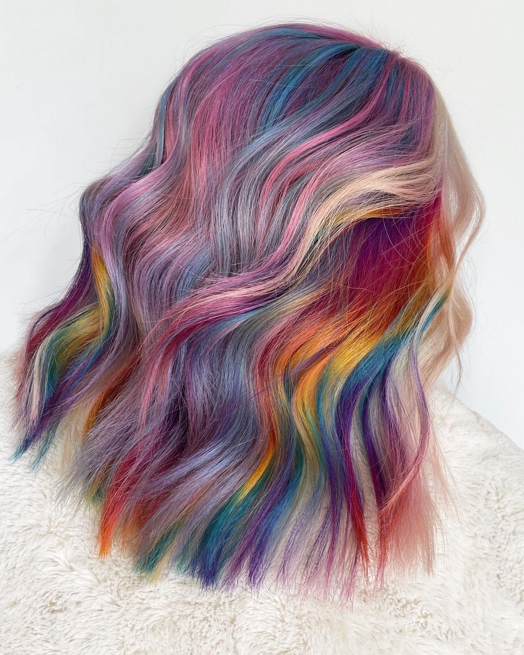 Rainbow Galaxy Hair on Bob Cut