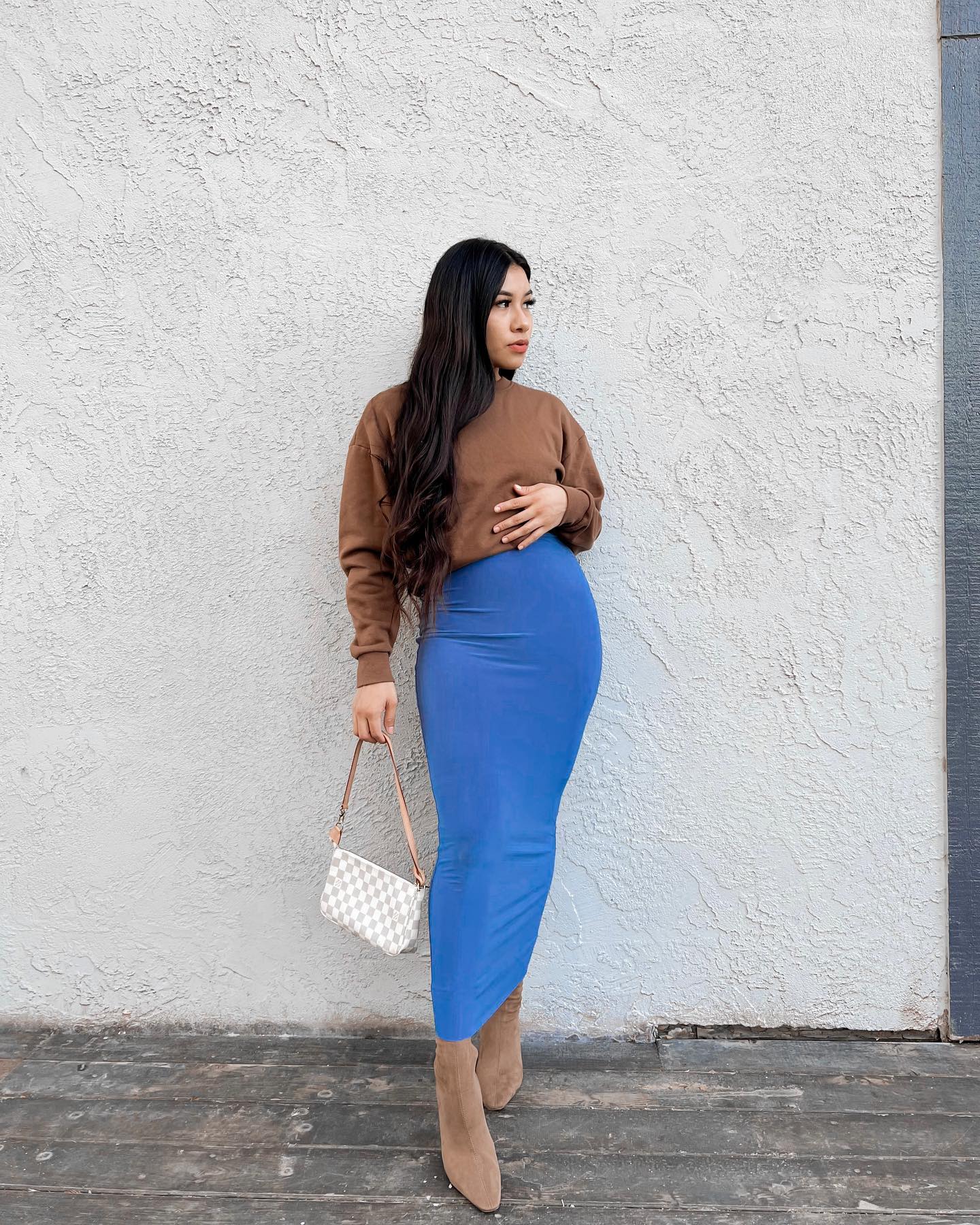 Tight Blue Pencil Skirt