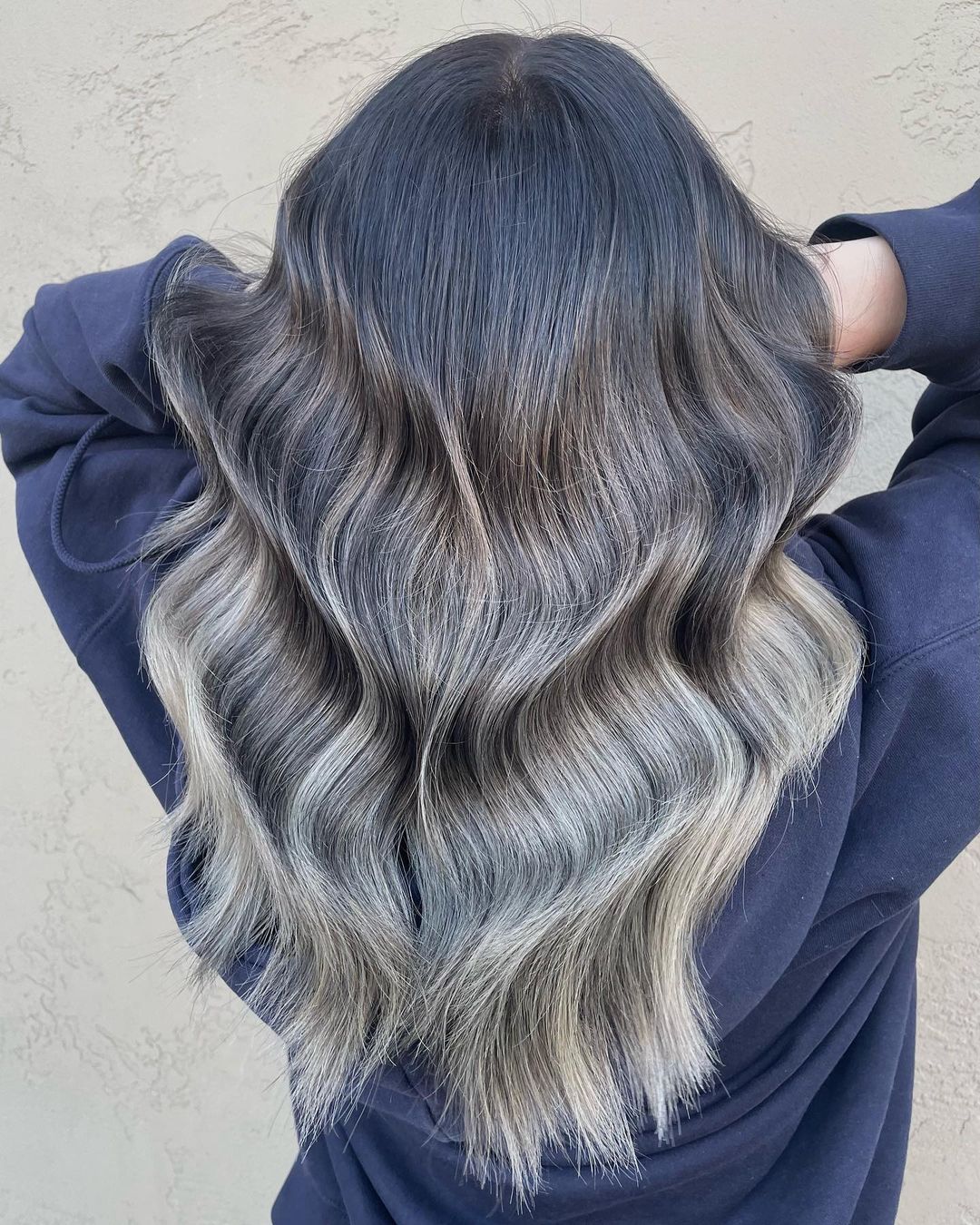 Black to Ash Blonde Ombre Hair