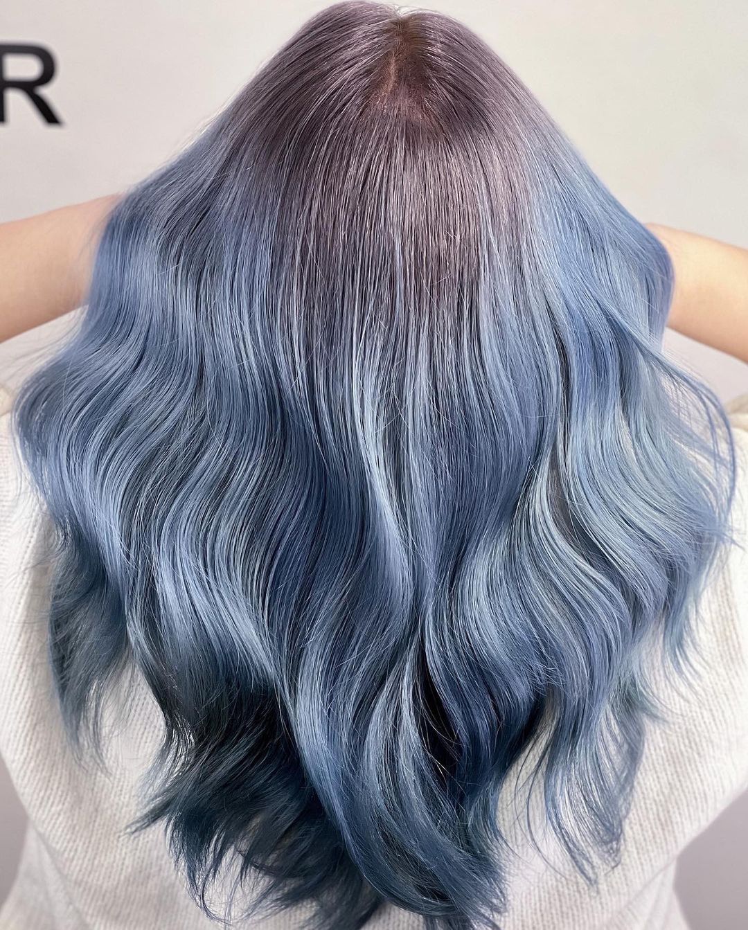 Shoulder Length Hair with Blue Highlights