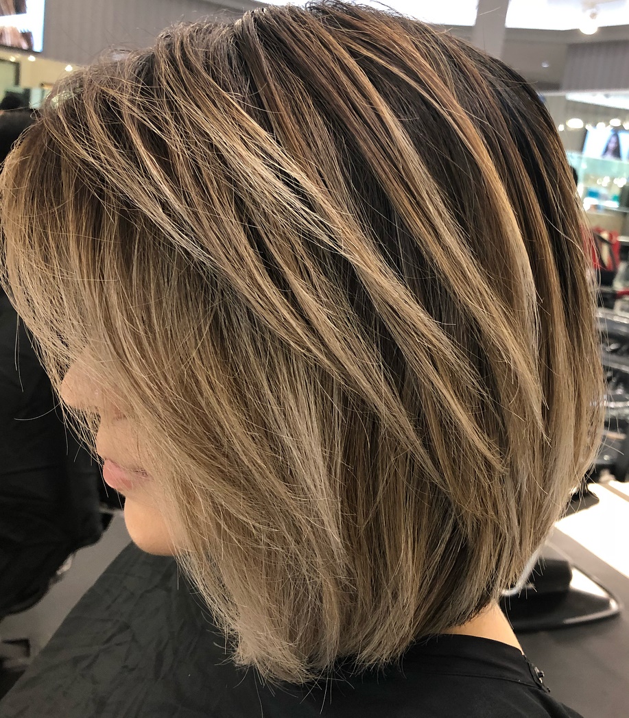 Lob With Layers And A Side Fringe
