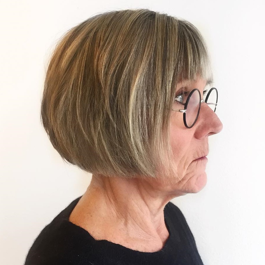 Chin-Length Bob With A Fringe Over 60