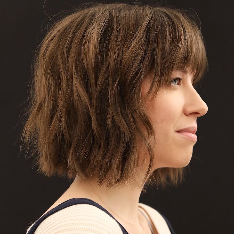 Textured Choppy Bob With Bangs