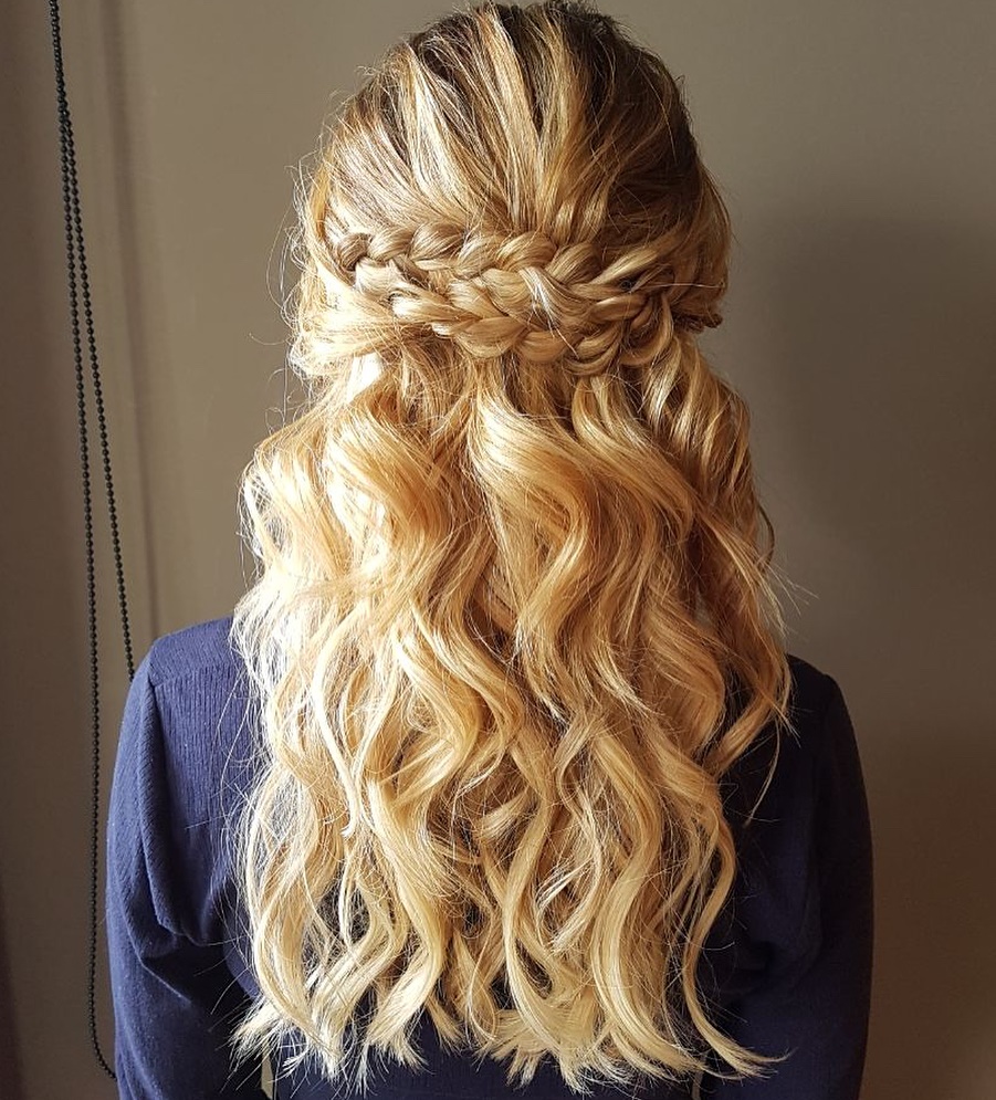 Prom Half Updo With Waves And Braids