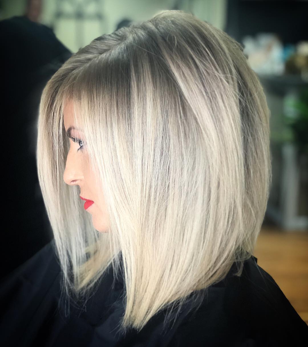 razor cut long bob