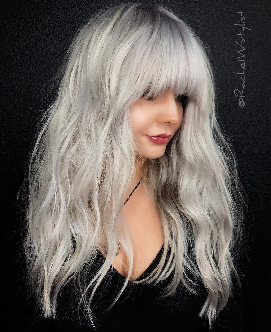 35 Instagram Popular Ways To Pull Off Long Hair With Bangs In 2020