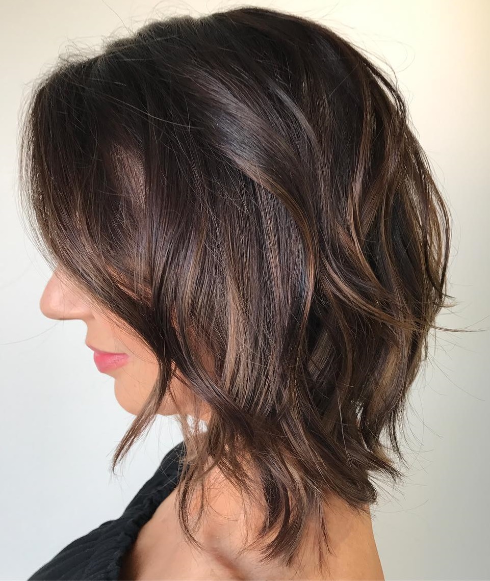 Layered A-Line Bob For Dark Hair