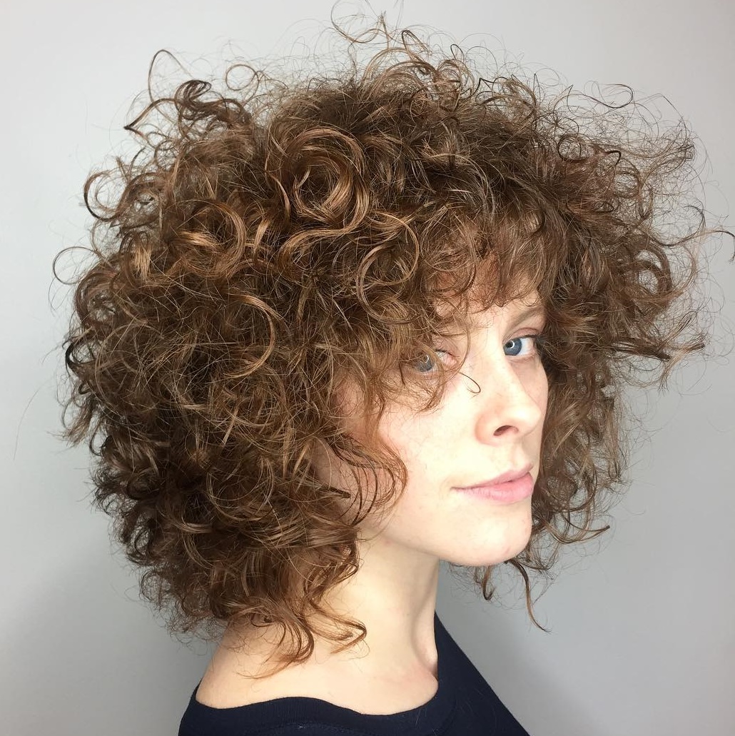 Light Brown Curly Natural Hairstyle