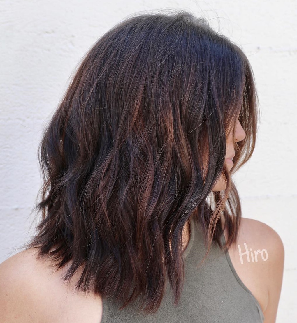 Medium Brunette Cut With Subtle Mahogany Highlights