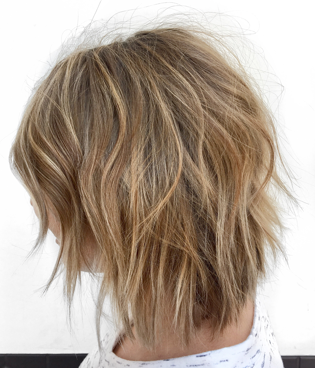 Shaggy Sliced Bronde Bob