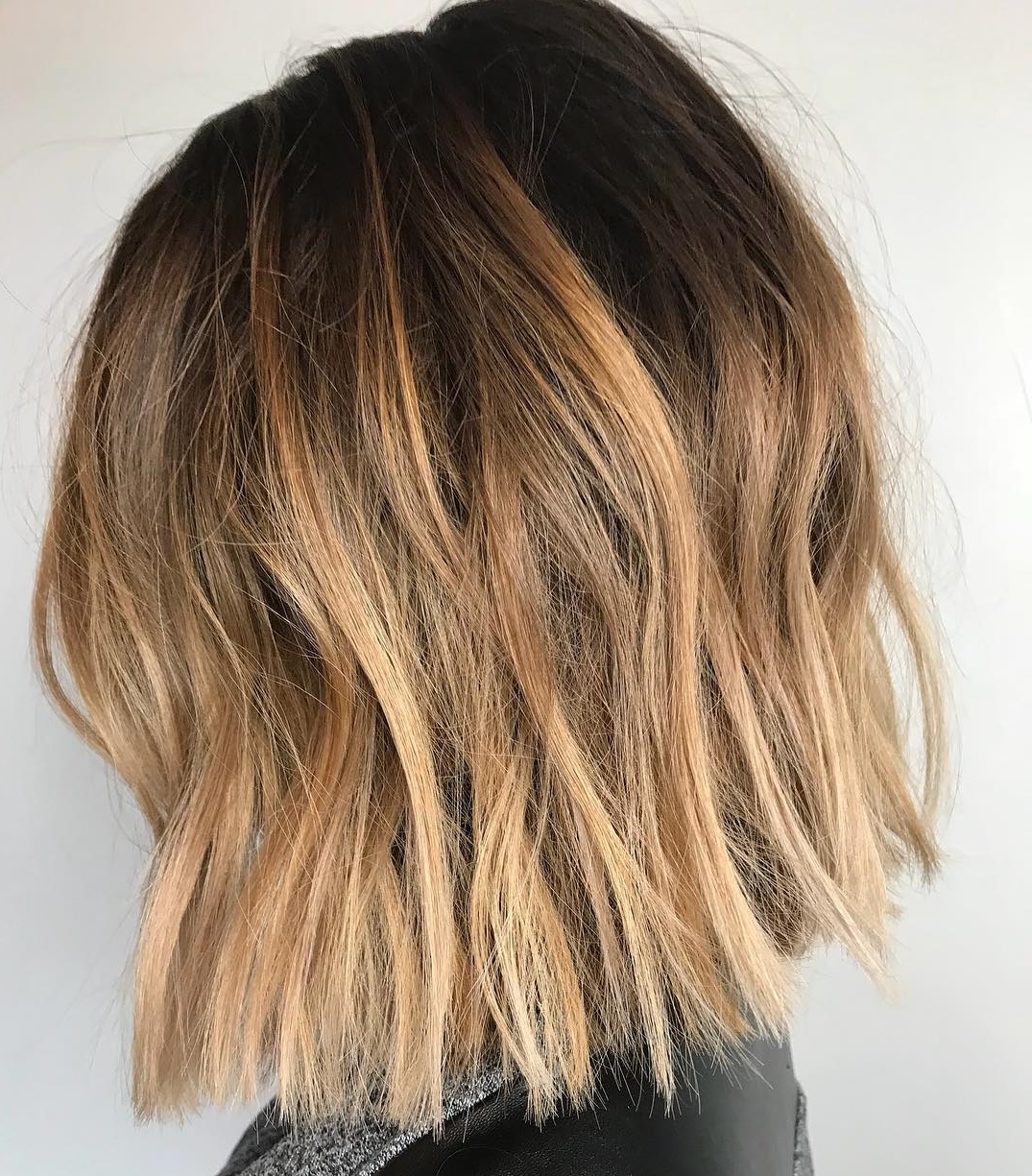 Choppy Caramel Bronde Lob