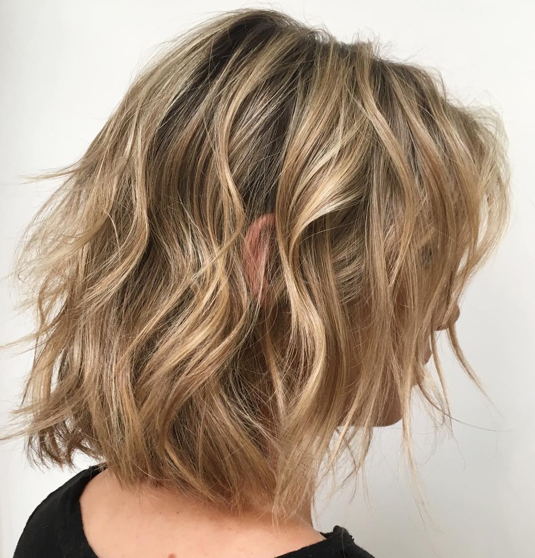 Dark Blonde Messy Bob For Fine Hair