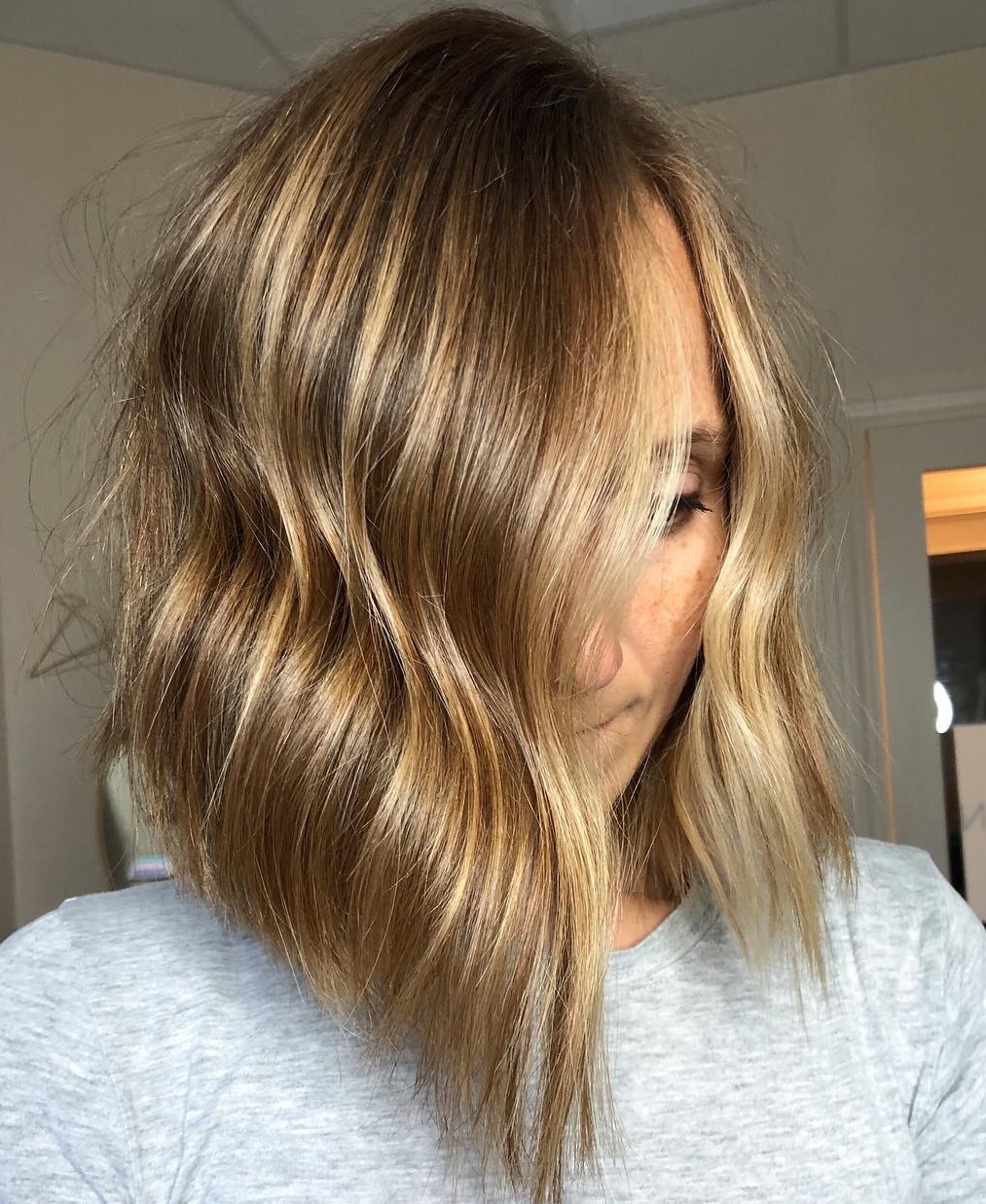 Inverted Bob With Highlights