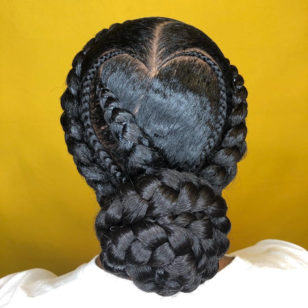 Heart-Shaped Braids And Bun Updo