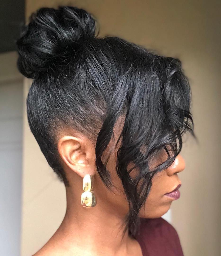 17 Top Photos Bun Styles For Black Short Hair : Cute Half Hawk Ponytail Hair Styles Ponytail Styles Natural Hair Styles