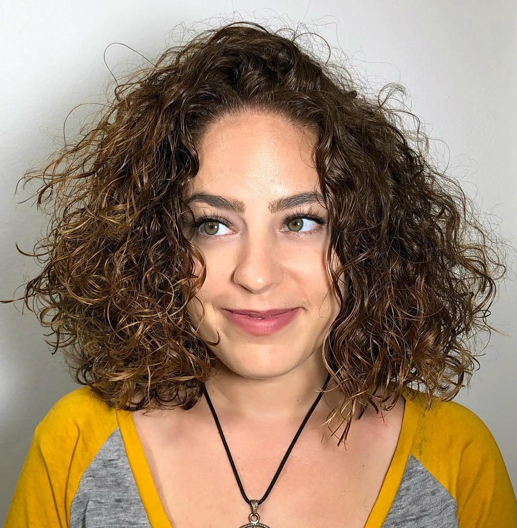 Voluminous Curly Perm Bob