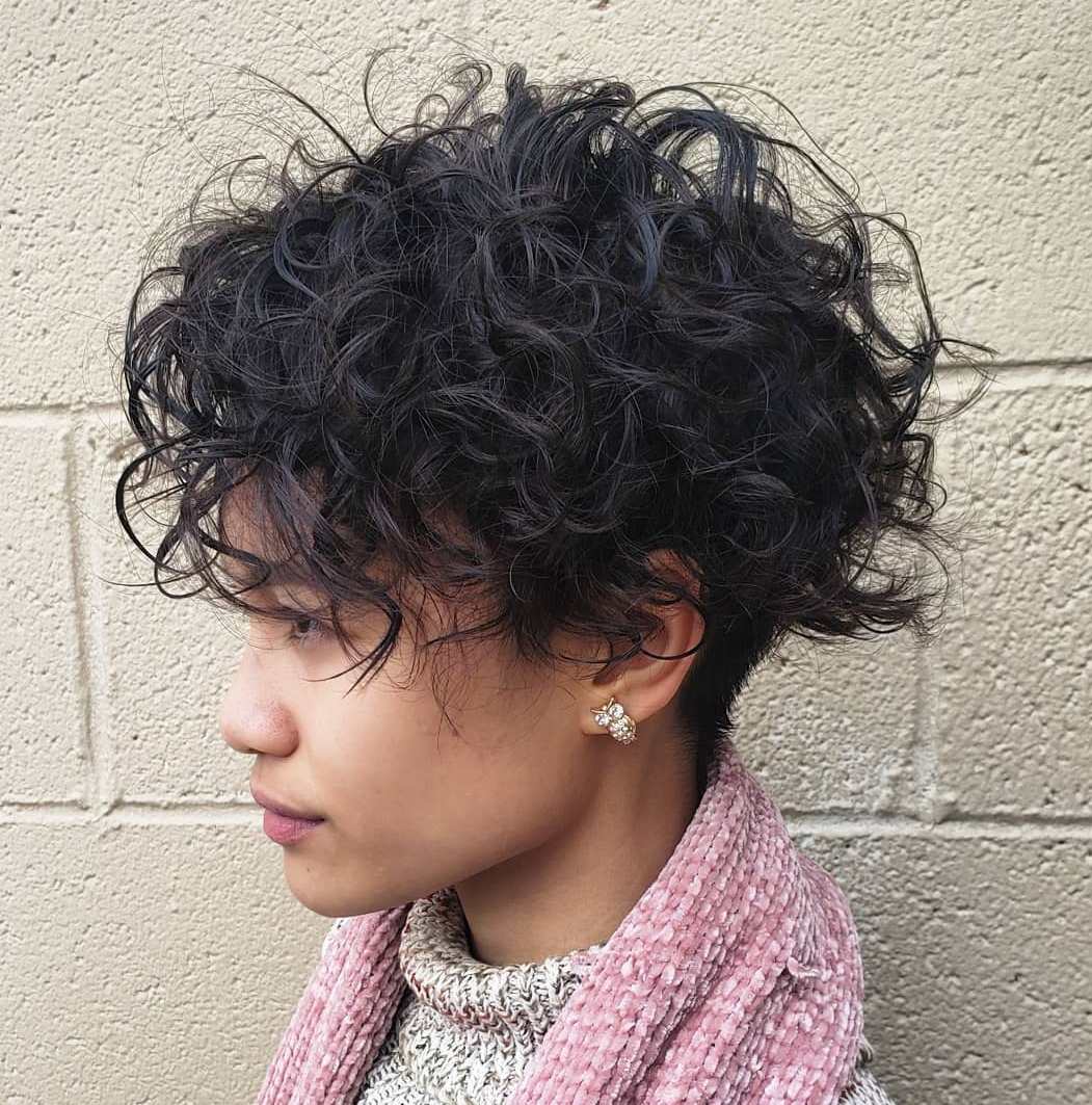 Long Top Short Side Loose Perm Hairstyle