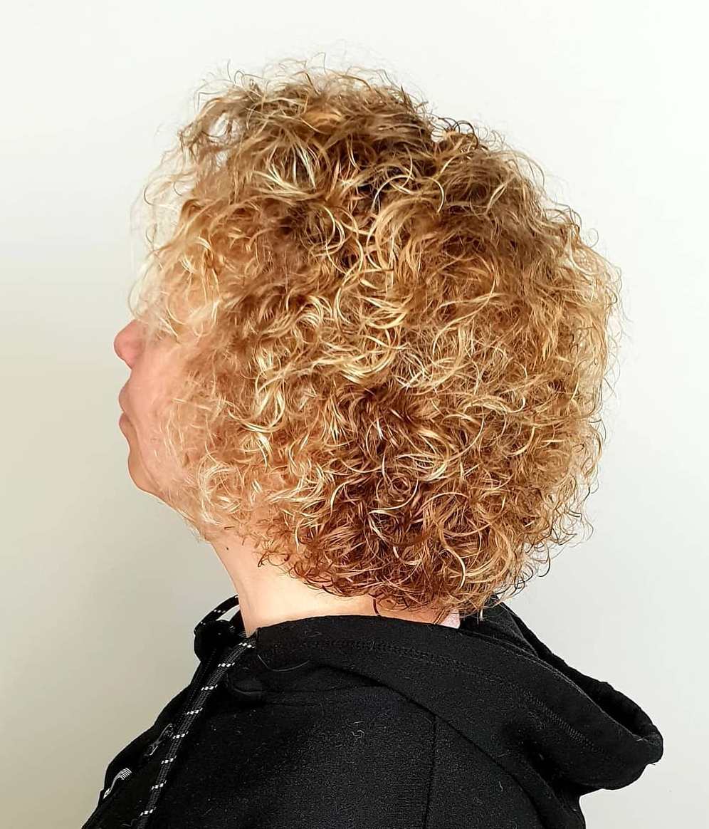 Blonde Perm Curls For Shorter Thin Hair