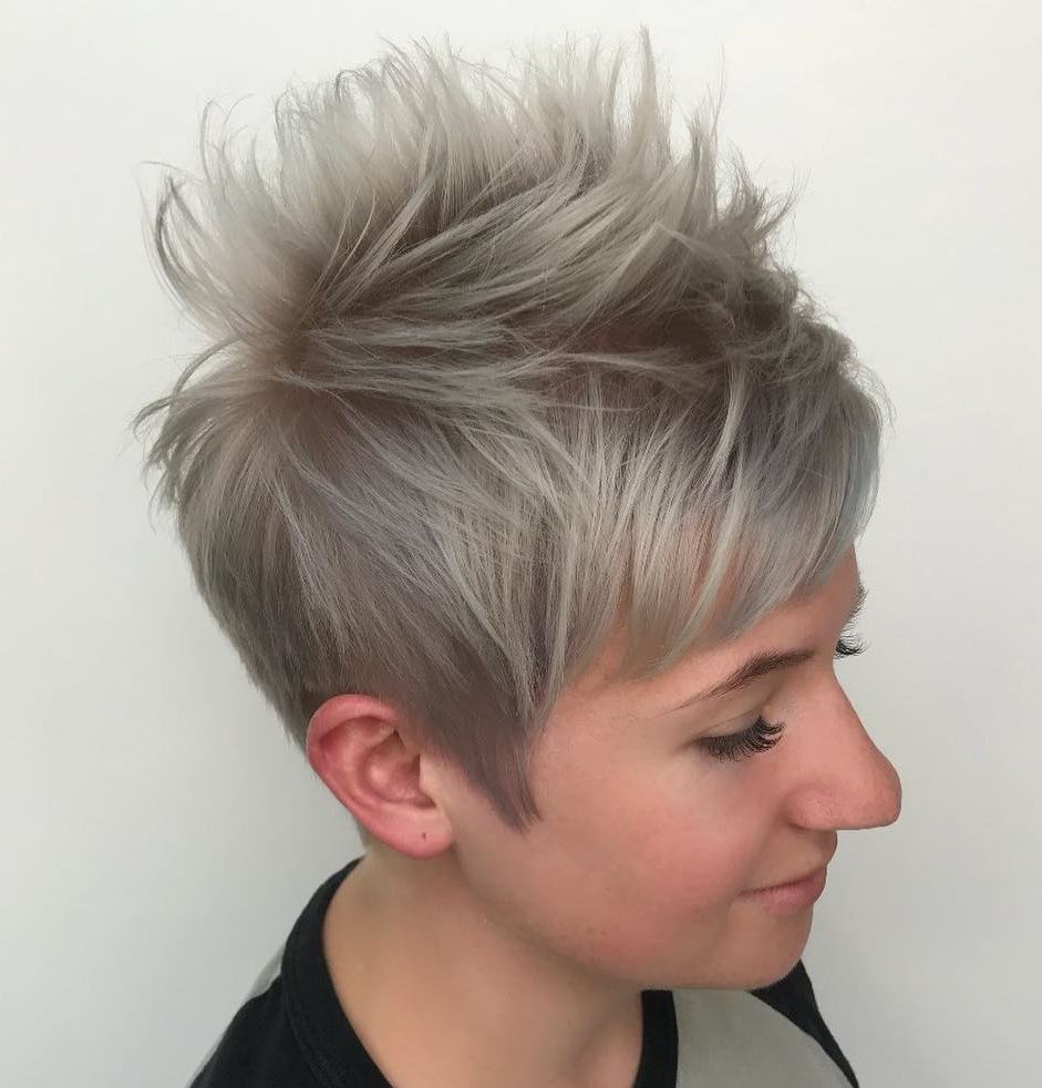 Gray Pixie Faux Mohawk