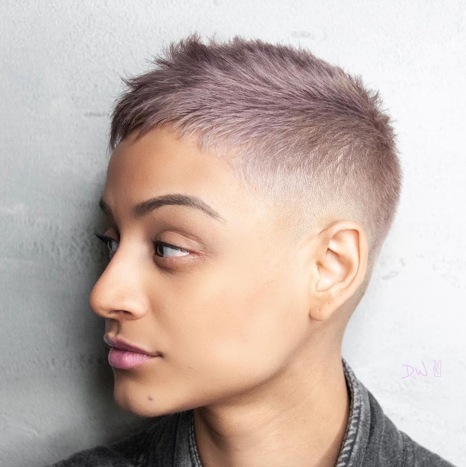 Short Lavender Fade Haircut