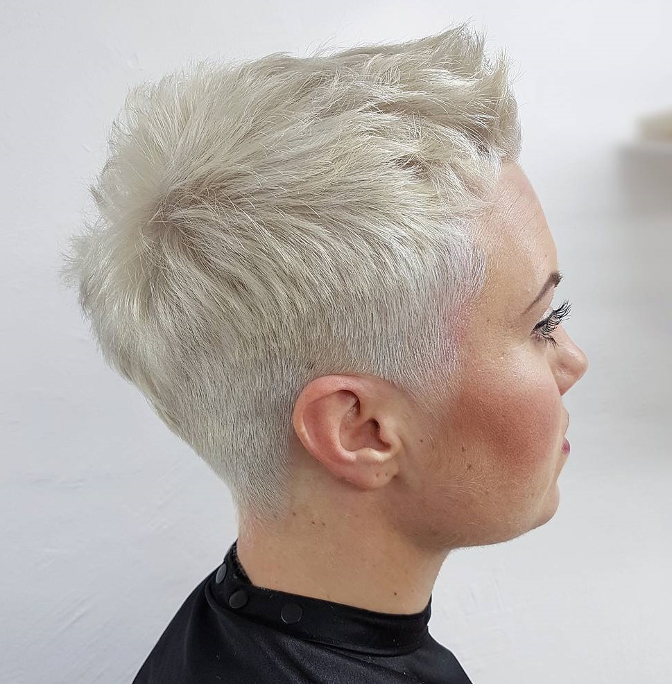Spiky Blonde Pixie With Short Sides