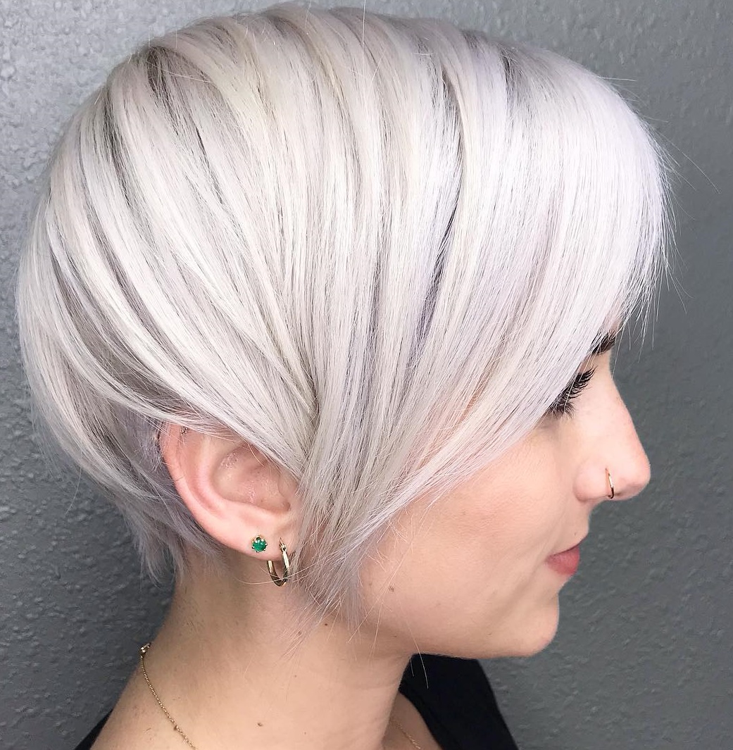 Long White Pixie With Shadow Roots