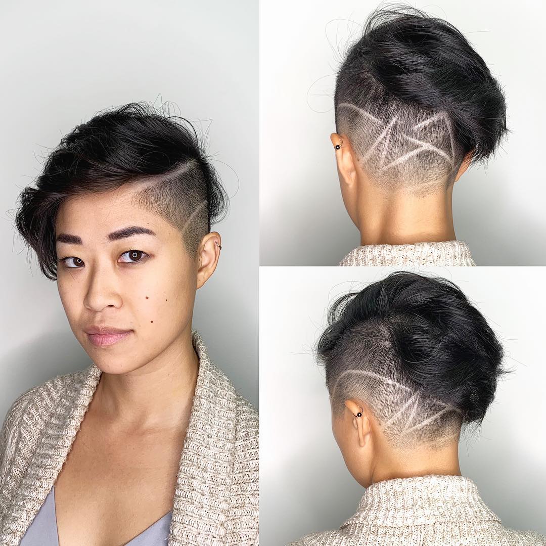 Asian Half Shaved Undercut Hairstyle
