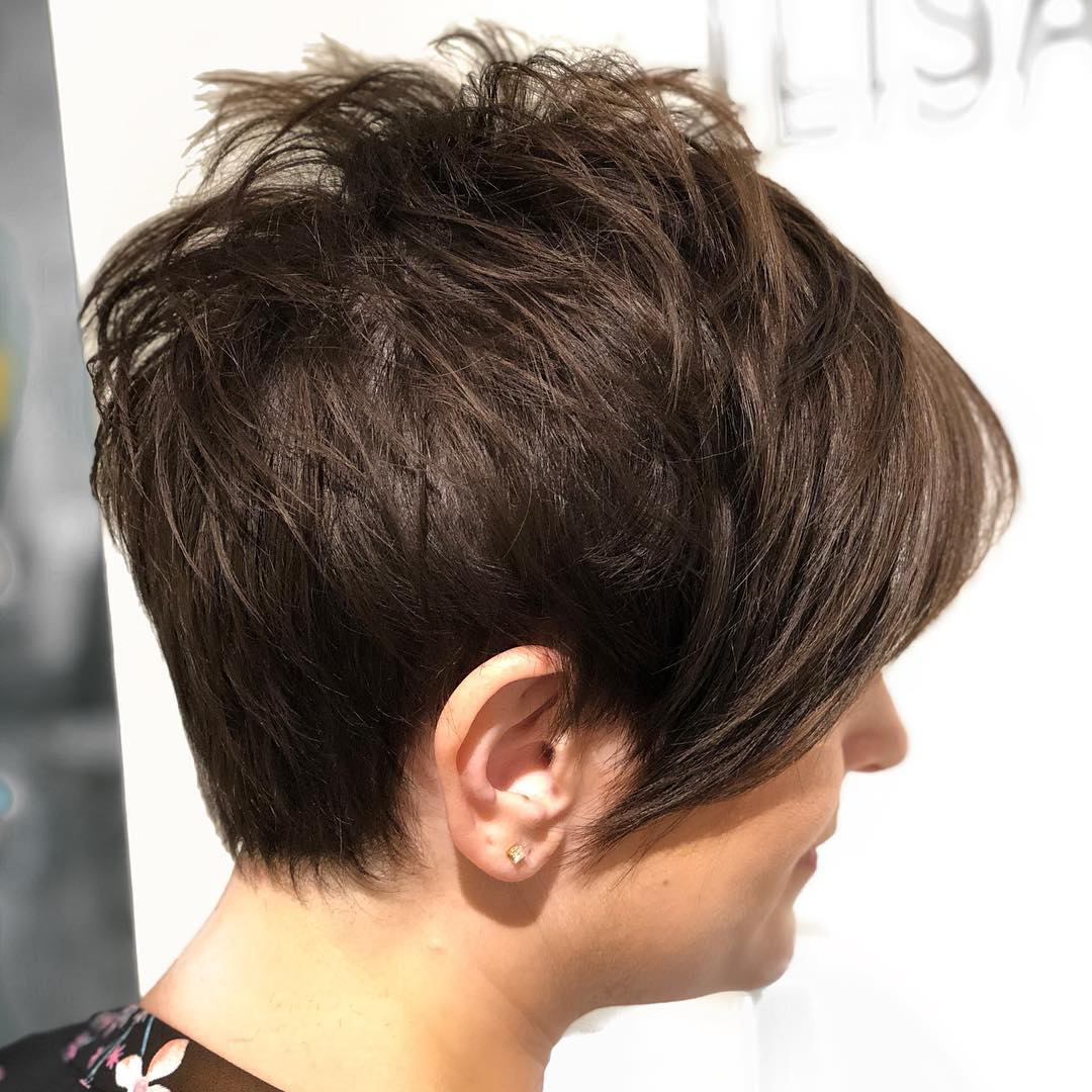 Shaggy Brown Pixie Cut