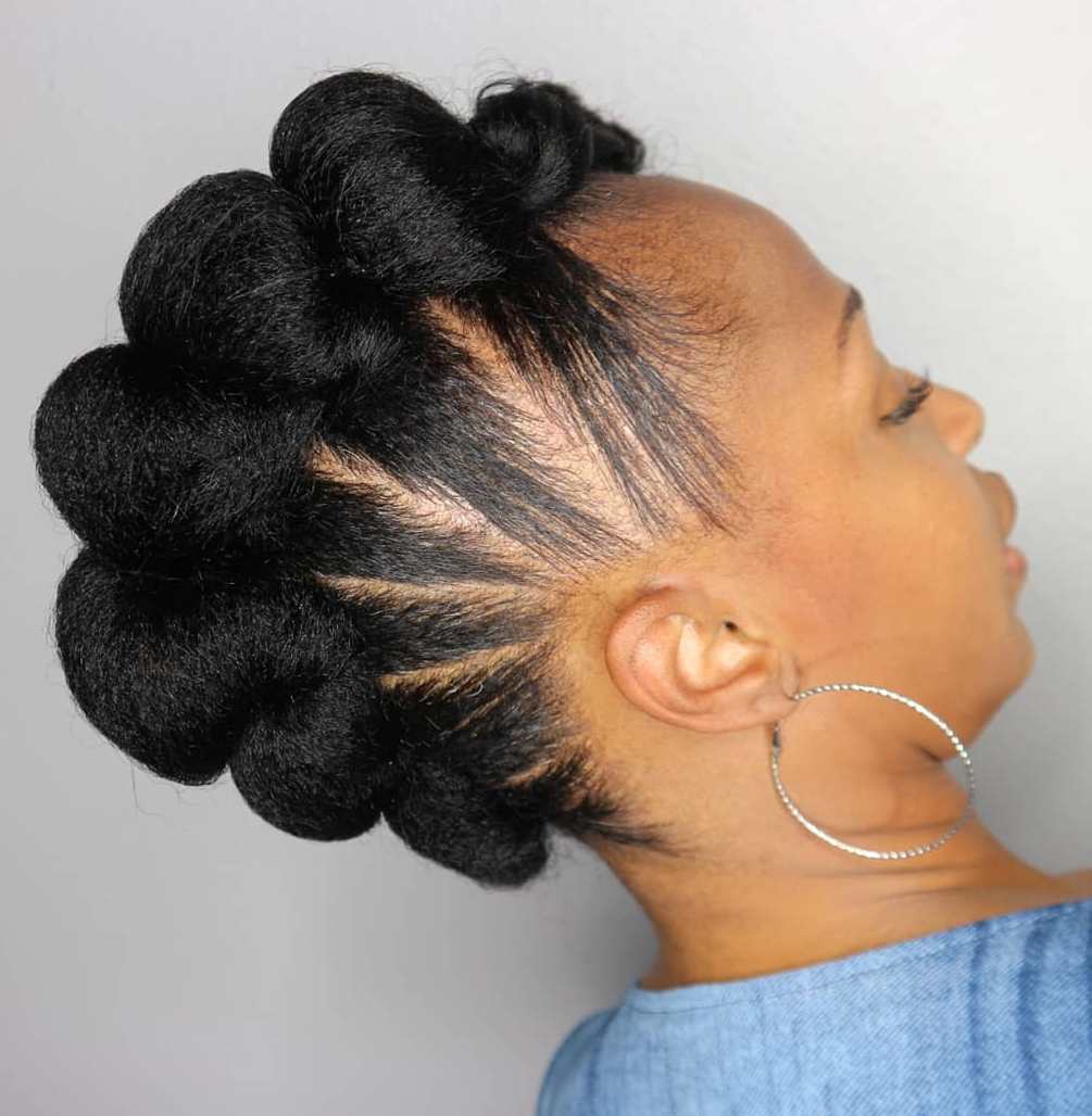 Protective Natural Mohawk Updo