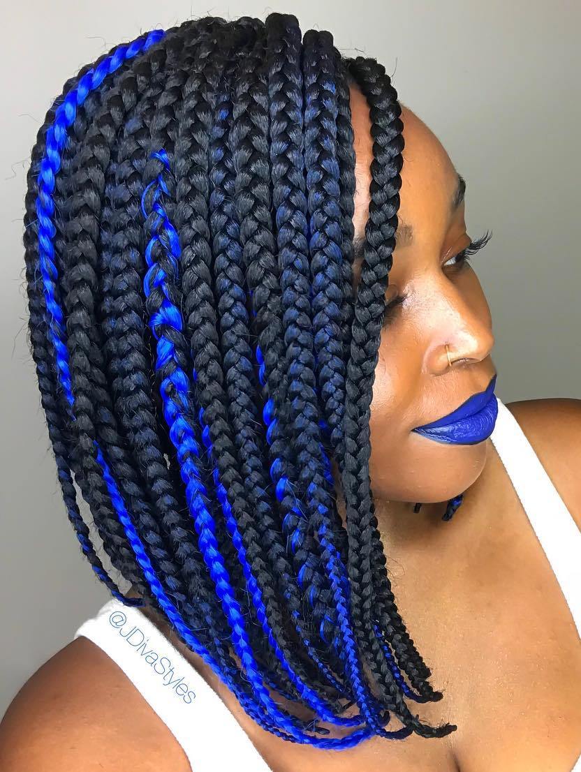 Black And Blue Braided Lob