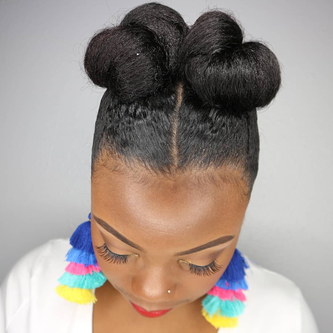 Cute Black Pigtail Buns