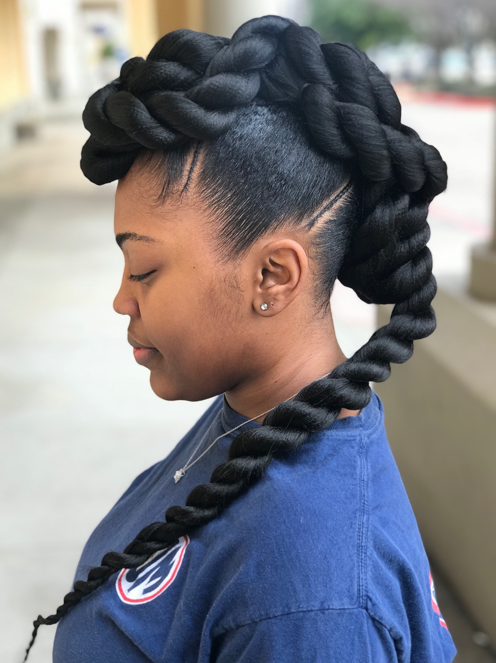 Mohawk With Twisted Twist For Relaxed Hair