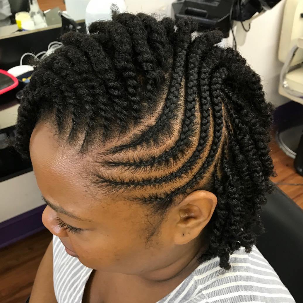 Asymmetrical Braided Hairstyle For Hair Growth