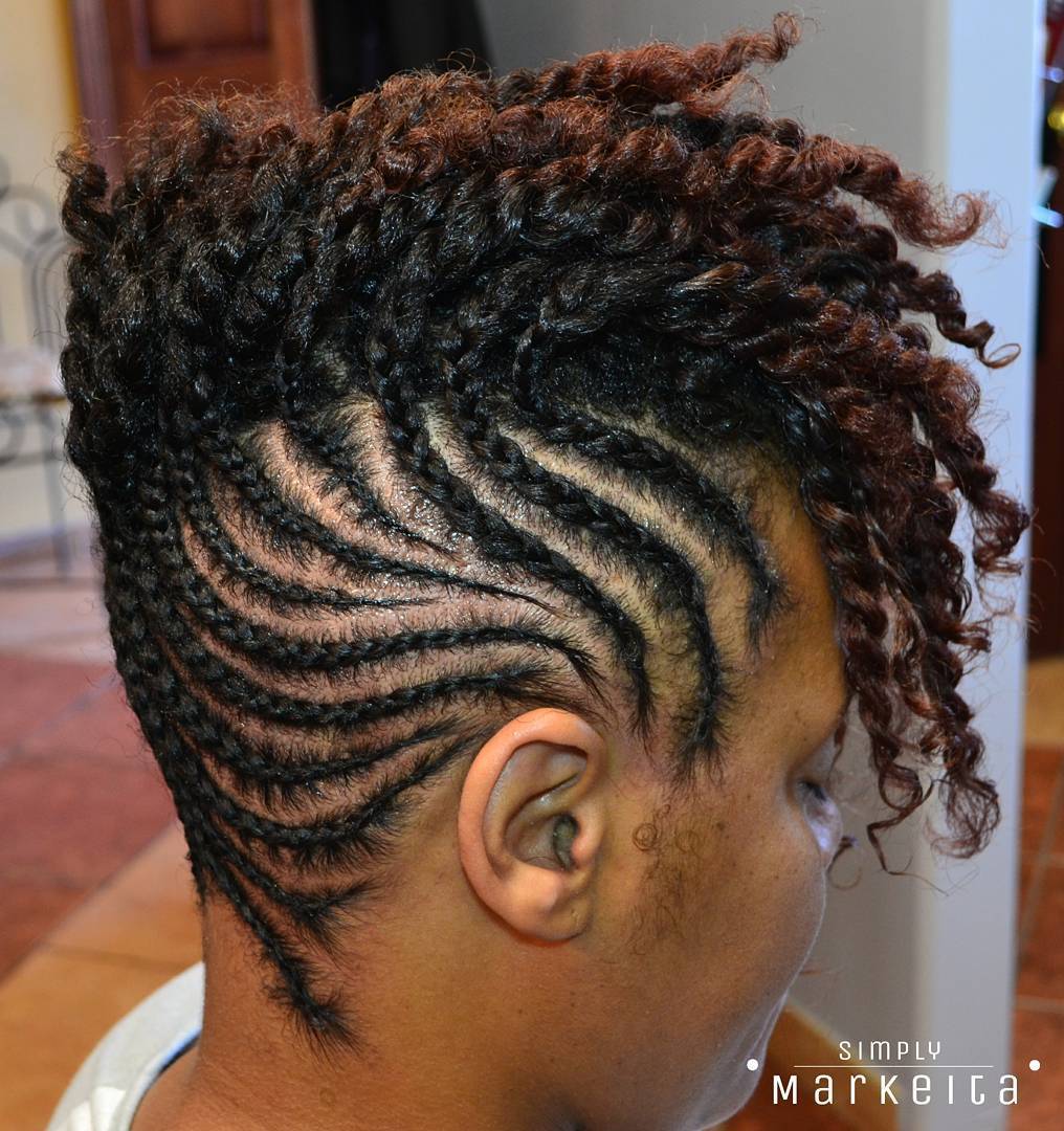 Black Short Cornrows To Twists Updo