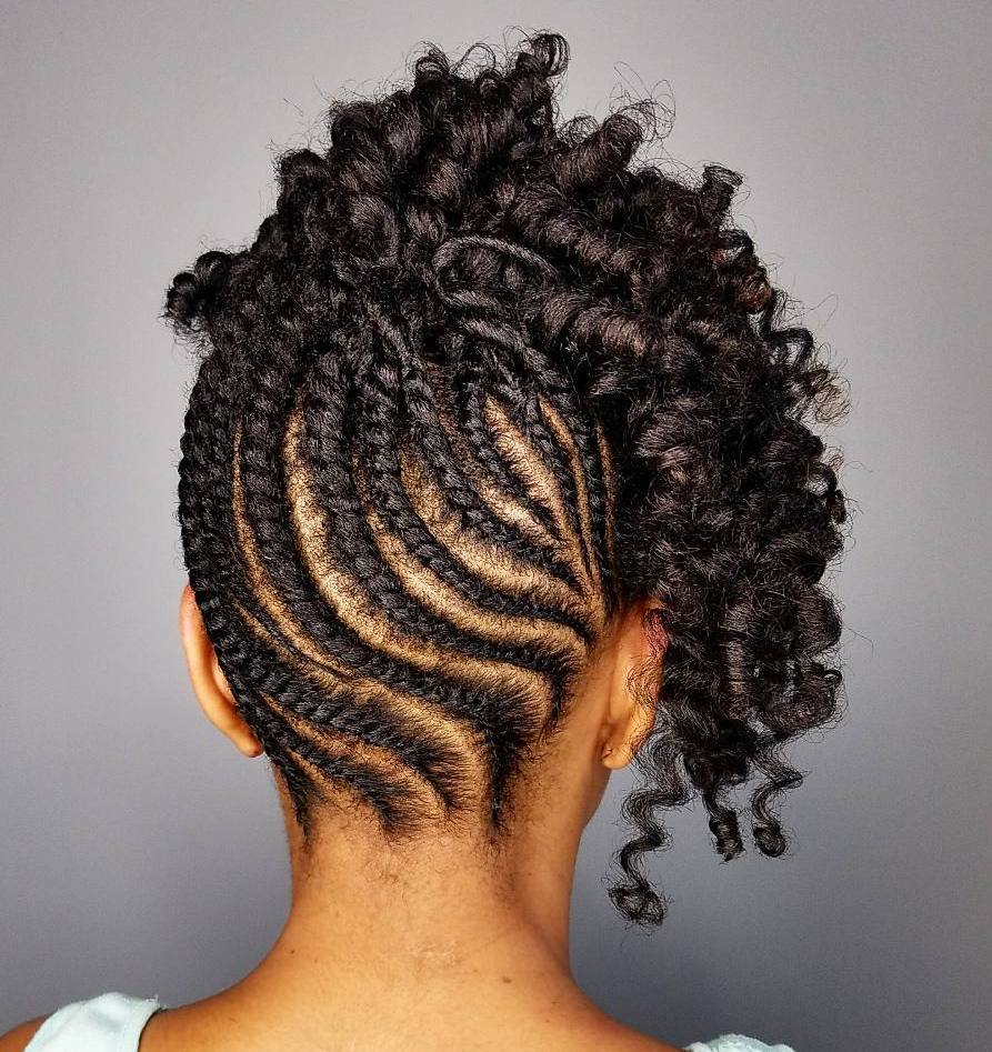 Medium Length Updo With Flat Twists And Curls