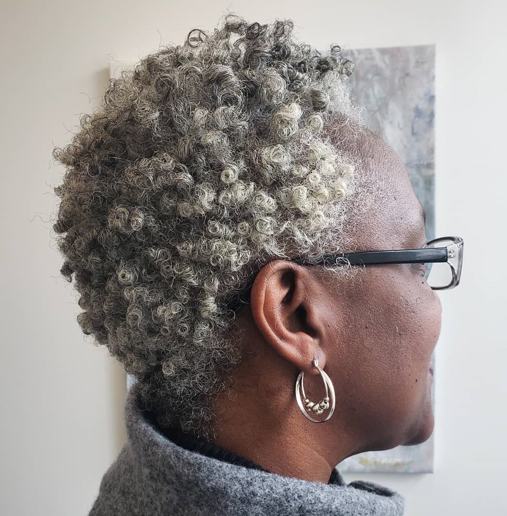 Short Gray Hairstyle For Black Women Over 50