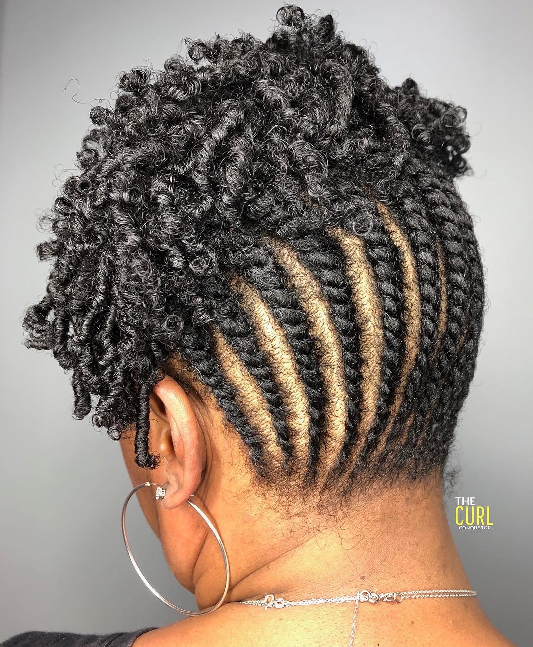 Curly Flat Twists Updo For Short Hair