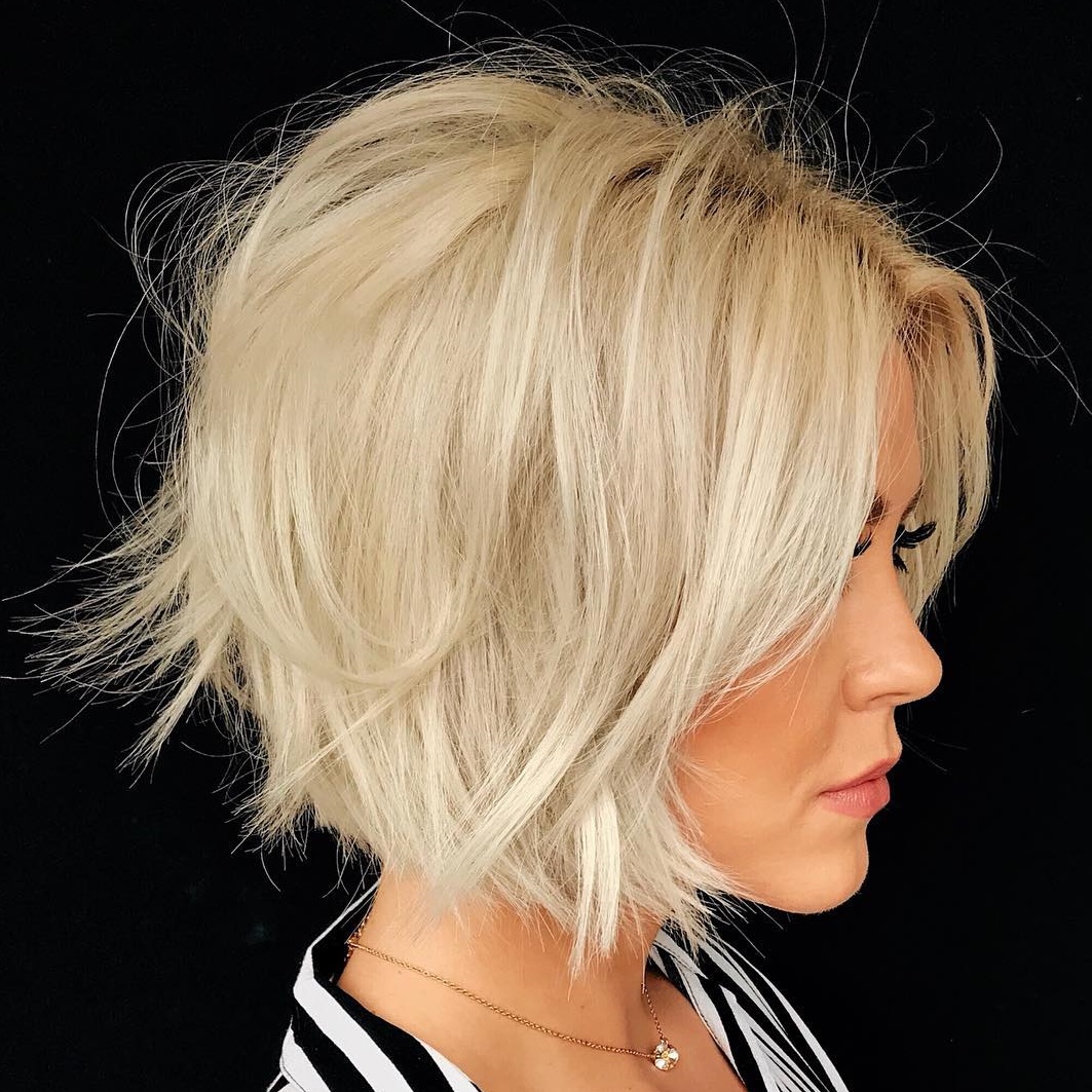 Chin-Length Blonde Bob Shag