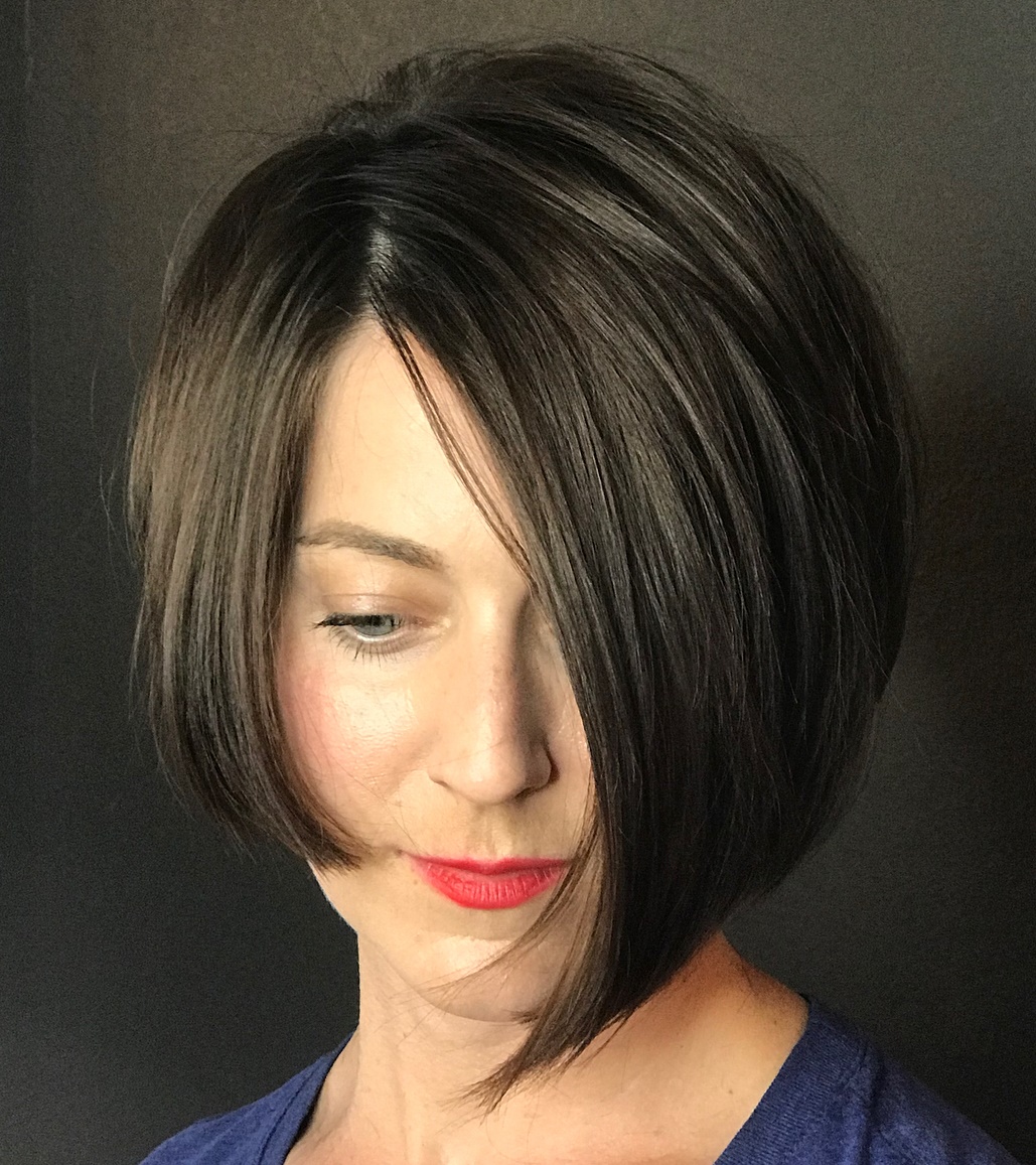 Asymmetrical Espresso Brown Bob