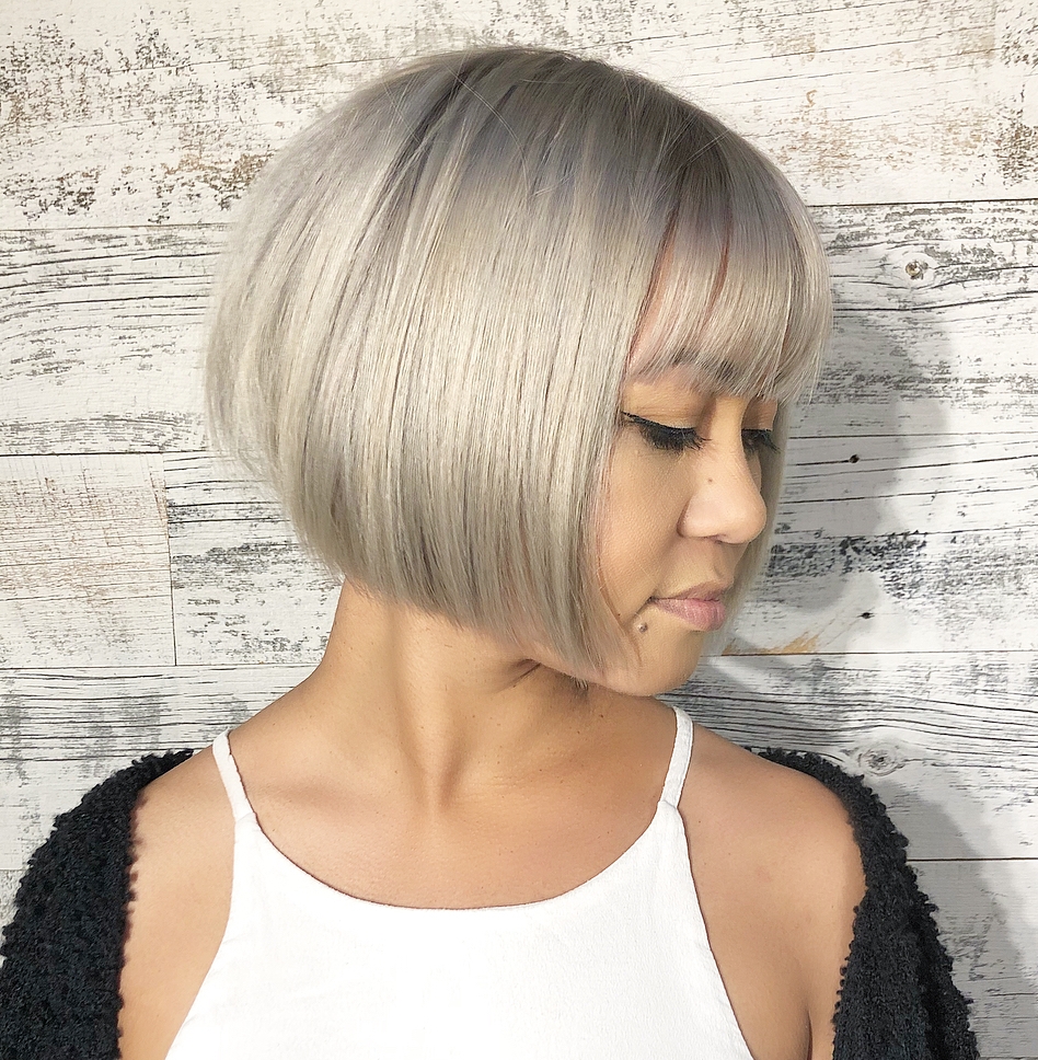 Chin-Length Bob With Bangs For Straight Hair