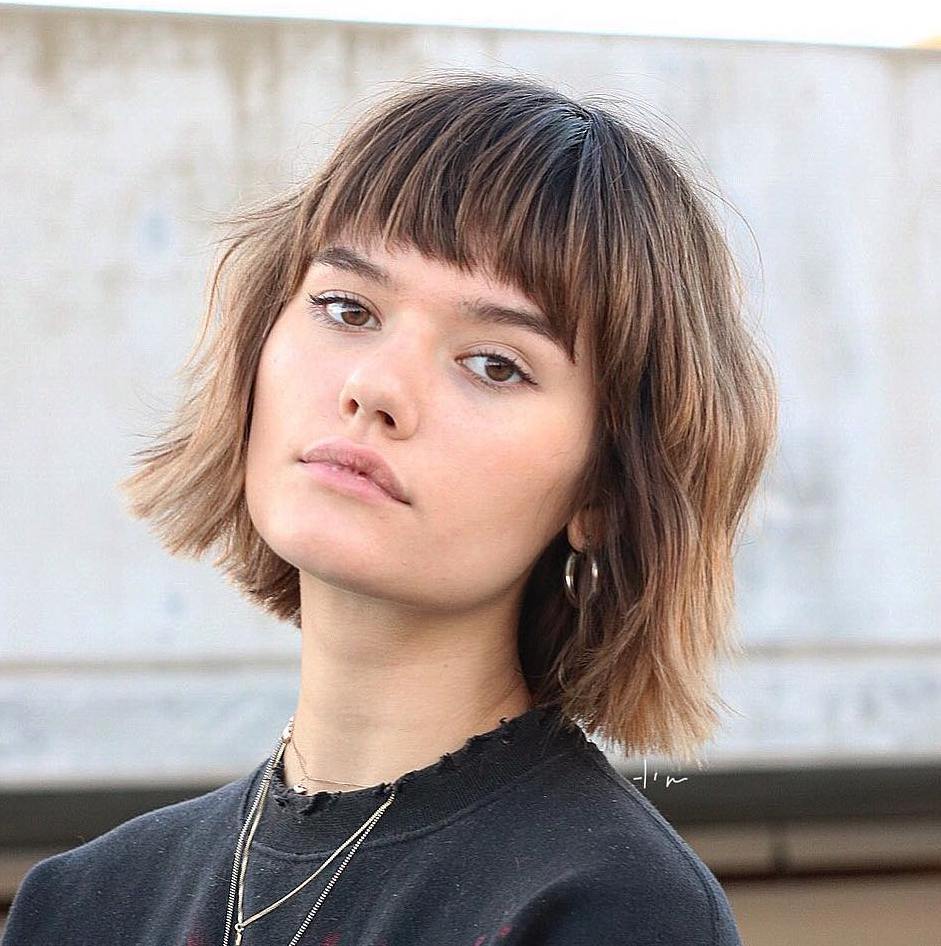 Point-Cut Fringe For Square Face