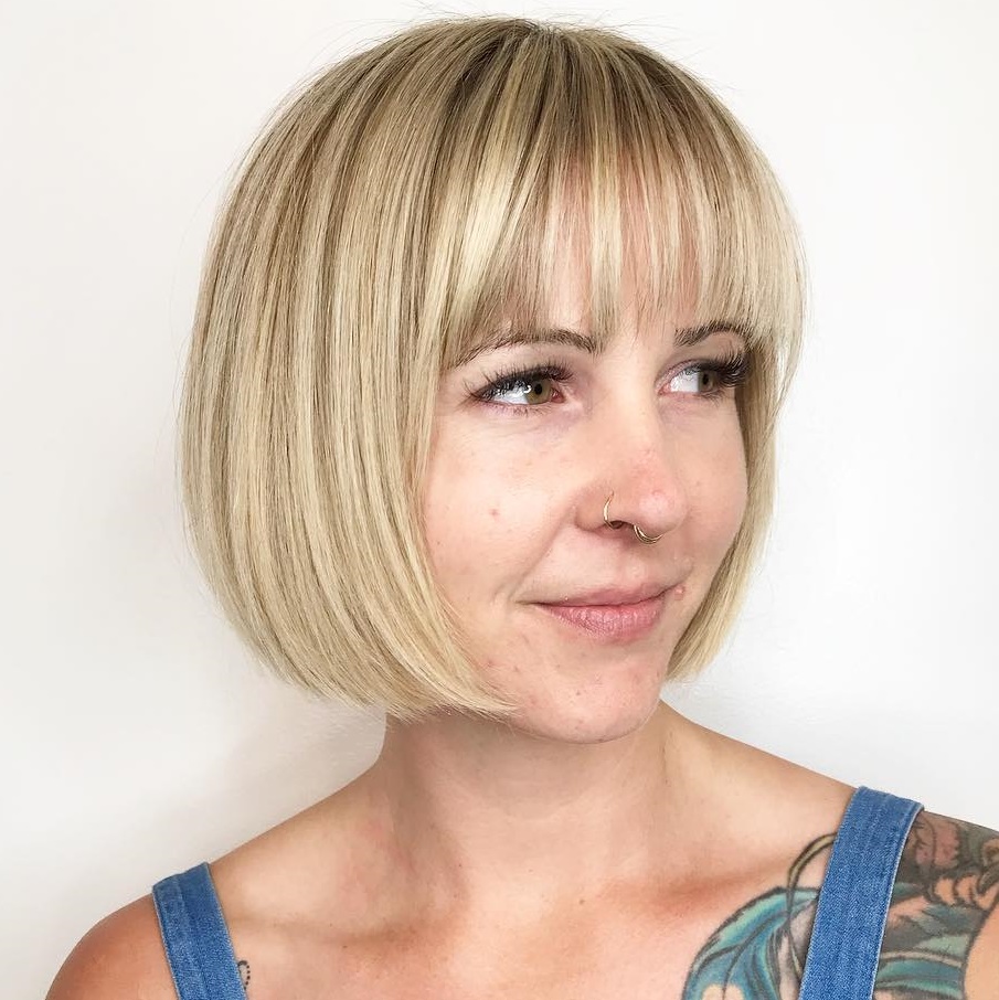 Chin-Length Bob With A Piece-Y Fringe